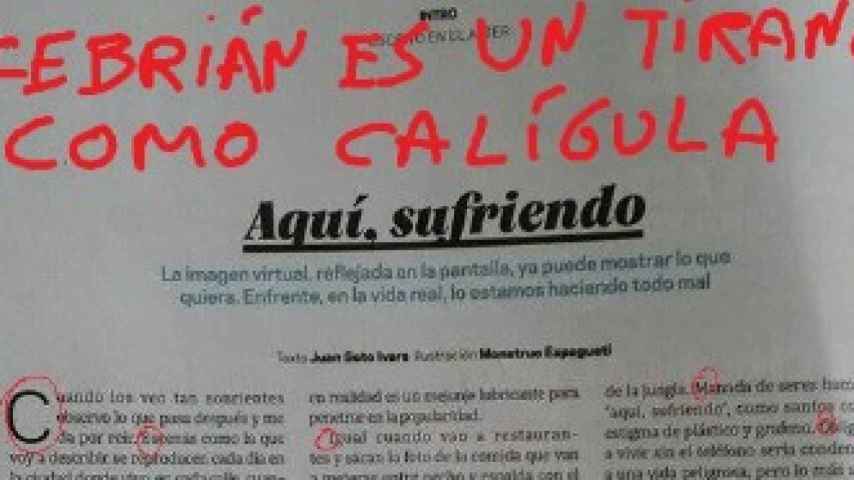 "Cebrián es un tirano como Calígula", podía leerse en El País