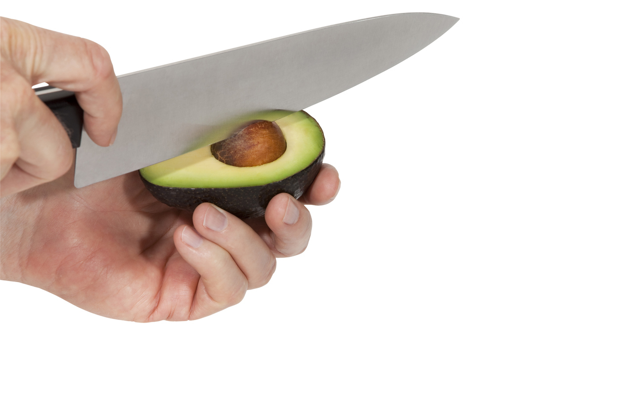 Slicing Avocado With Clipping Path