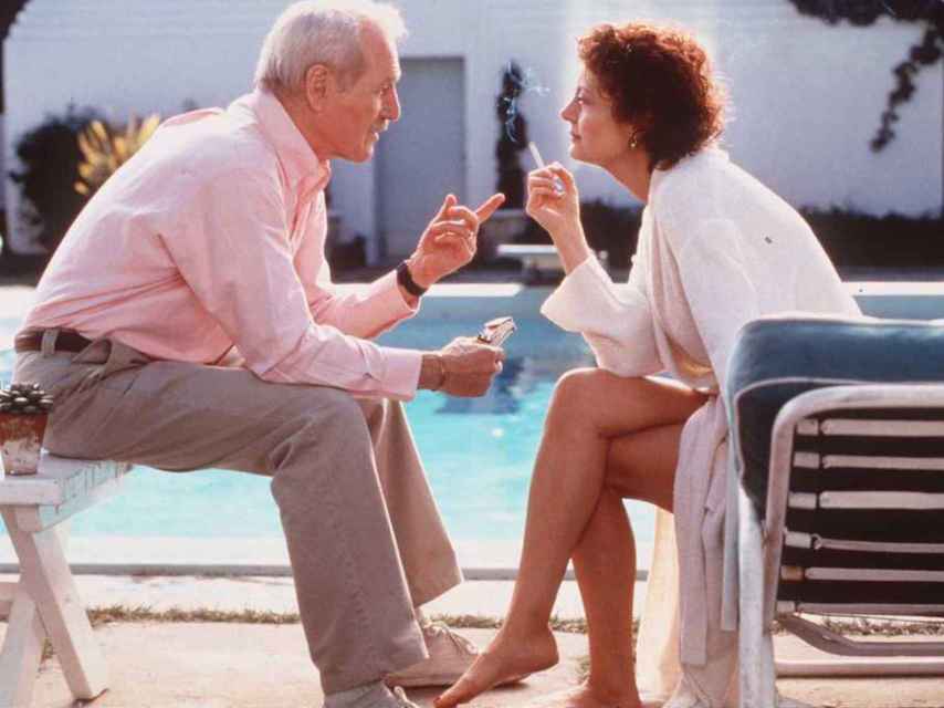 Fotograma de la película Al caer el sol. Paul Newman y Susan Sarandon.