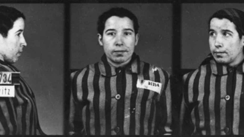 Feliciana Pintos Navas en el campo de exterminio de Auschwitz (febrero de 1943).